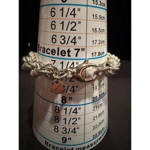 Bronzo Italia Milor Silver tone chunky rope bracelet 7.25” vintage retro glam